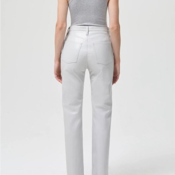 Agolde Recycled Leather Pant 90’s Pinched Waist in Wisp Gray Size 24 - Picture 4 of 11